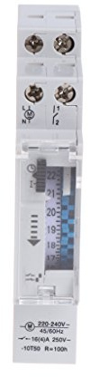 geneic Interruttore meccanico con timer, 16A 110-240V, relè programmabile su guida DIN per esigenze di elettricità civile/industriale