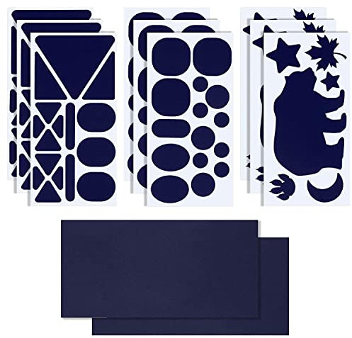 RoserRose 11 Blatt Nylon Reparatur Flicken, Daunenjacke Patch, Selbstklebender, Verschiedene Größen und Formen Kleidung, Waschbares für, Zeltkleidung (Navy blau)