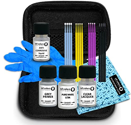 SD COLORS Ausbesserungslack-Set Care Pure White LC9A kompatibel mit VW Audi Small Edition Set