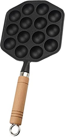 Happyyami Sartén De Fundido Antiadherente Para Albóndigas y Poffertjes Sartén Mango De Huecos Para Cocción Casa