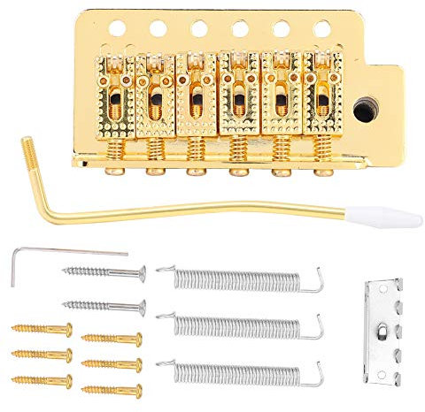 Single Tremolo Bridge Gitarren-Tremolo-System mit Roller E-Gitarren-Zubehör für ST-Gitarre(Gold)