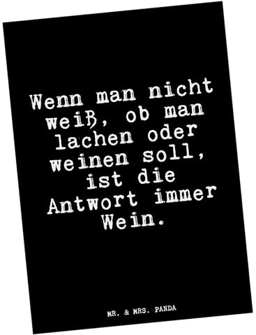 Mr. & Mrs. Panda Fotokarte Wenn man nicht weiß,... - Geschenk, Ansichtskarten, Postkarten, Ansichtskarte, Trauer, Postkarte, spruchkarte, Partner, schlechte Laune, lachen, Lebensfrage, Kunstkarten