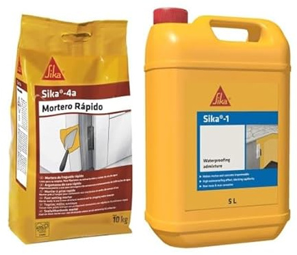 SIKA 4A Mortero Rápido, Fácil Mezclado, Impermeable, para Fijaciones de Marcos y Aditivo Impermeabilizante