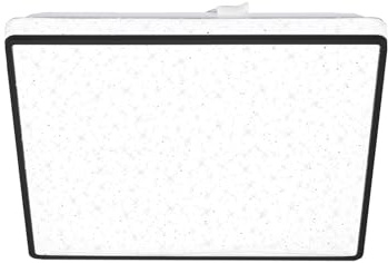BRILONER - Lámpara de techo LED con cielo estrellado, lámpara de techo LED con decoración de estrellas, efecto retroiluminado, luz blanca neutra y plana, 270x270x45 mm, negro