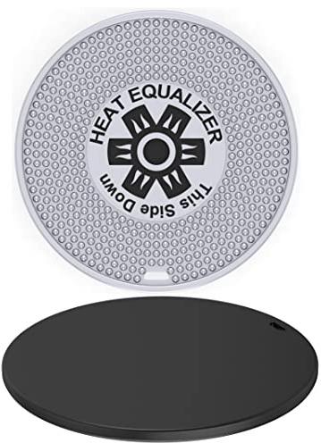 Heat Equalizer-8 inch Black Ceramic Finish Heat Diffuser – Aluminum & Copper Alloy for Gas & Electric Stoves-Hot Plate & Burner Cover-Simmer plate