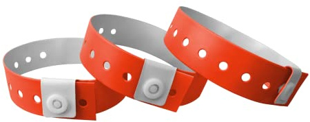 100 orange Vinyl/Kunststoff wasserdicht Armbänder - VIP Pool Party Armband für Veranstaltungen
