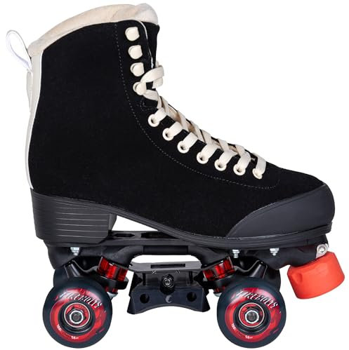 Chaya Rollschuhe Dark Soul - Roller Skates für Damen und Herren im Retro-Look für Roller-Disco - Roll-Schuhe in Schwarz