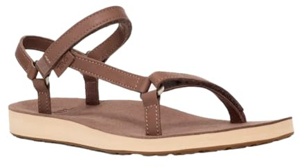 Teva Women's Original Universal Slim Leather Athletic Sandal, Comfortable Strappy Outdoor Shoe with Adjustable Straps, Acorn, 10 M US