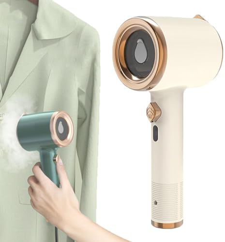 Ironexa Portable Mini Iron, Tragbares Mini Bügeleisen, 2 in 1 Dampfglätter Steamer für Kleidung, Reise Min Dampfbügeleisen, Handheld Garment Steamer, Handbügeleisen für Haus, Büro und Reisen (Beige)