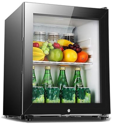 GIZNXBA Mini Réfrigérateur De Chambre, Petit Frigo Cosmetique avec Porte en Verre Transparent, Petit Réfrigérateur pour Le Maquillage, La Nourriture, Les Boissons, Le Bureau(Size:20L)