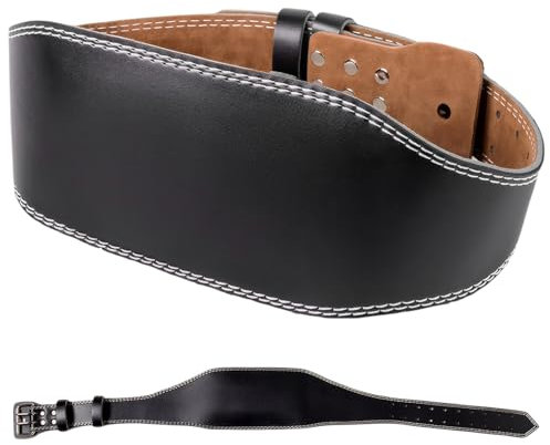 Gewichthebergürtel Leder 115cm, 15cm Breit, Verstellbar mit 10 Löchern Stahlrollenschnalle Gepolstert, Komfortabel Strapazierfähig, für Damen und Herren, für Krafttraining Bodybuilding Gewichtheben