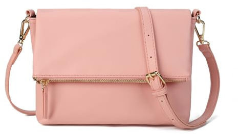 Gladdon Klein Handtasche Damen Umhängetasche PU Leder Schultertasche Rosa | Kleine Tasche mit Abnehmbarer verstellbarem Gurt, Elegante Clutch Mehrfarbig Messenger für Alltag, Büro, Shopping und Reisen
