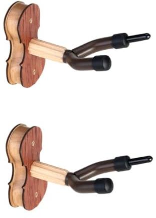 BESTonZON 2st Geigenaufhänger Geigenhaken Mit Bogenaufhänger Aufhänger Für Einzelne Gitarren Bässe Ukulele-aufhänger Violine Kleiderbügel Zur Wandmontage Abnehmbare Haken Hölzern