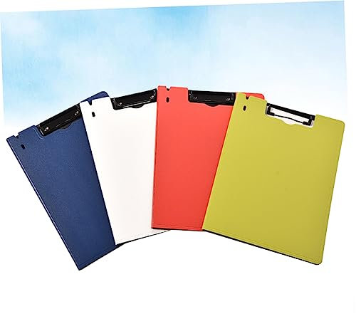 EXCEART 4pièces Presse-papiers à Rabat Lot Pour Organisation De Bureau Et Fournitures Scolaires Jaune Bleu Blanc Orange Avec Clip Métallique Robuste