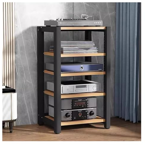 mueble equipo hifi Soporte Estéreo De Alta Resistencia De 2/3/4/5 Niveles Con Almacenamiento De Consola De Juegos De Grabación, Soporte De Medios De Torre De Rack De Componentes De Audio Y Video For S