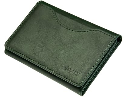 TECHMADE Etres Magnetisk plånbok, kompatibel med MagSafe för iPhone 16/15/14/13/12 Series, PU-läderkorthållare, kontantficka och 6 kortfickor, Grön, Taglia Unica, Avslappnad