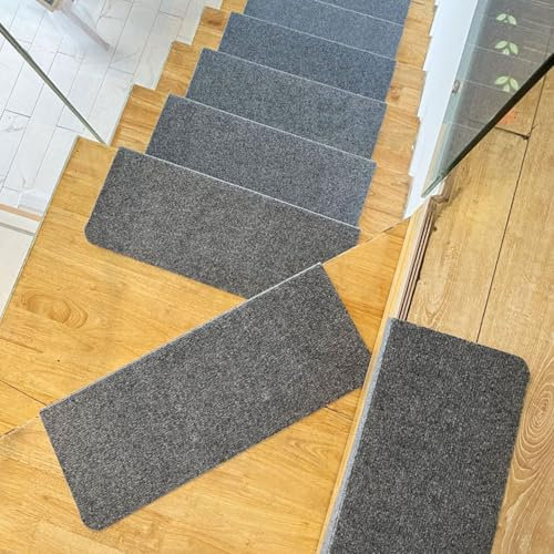 Cooalinar Treppen Teppichstufen,Treppenstufenauflage Stufenmatten,Weicher Treppenmatten,Stufenmatten Anti-Rutsch,Stufenteppich FüR Innen,Selbstklebend,Zuschneidbar,FüR Zuhause Und BüRo