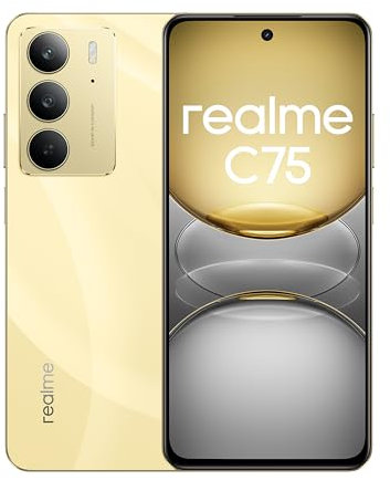 realme C75 Smartphone, Dual SIM, 8GB RAM + 256GB Storage, 6000mAh Battery, 6.72 FHD+ Display, 50MP Dual Camera, 4G LTE 12 Months Warranty - International Version (Gold)