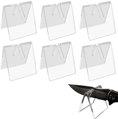 Niuhong 6 Pcs Présentoir Couteaux Acrylique Transparent Support Fixe Poignard Supports Collecte Couteaux Porte-Couteau Support d'Épée Présentation l'Exposition Knife Display (A)