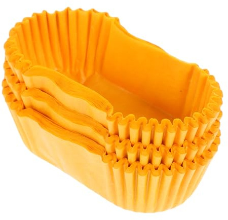 Pirottini di Carta Ovali per Dolci e Torte, 1000 Pezzi Gialli | Forma a Barca, Uso Multiplo per Pasticceria, Resistenti a Olio e Acqua, per Piccoli Locali e Celebrazioni