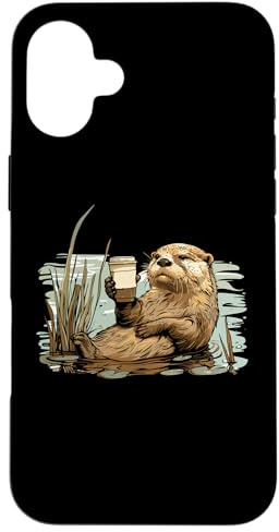 Lontre Caffè Mustelidi Fiume Lontra Mare - Carnivori Lontre Custodia per iPhone 16 Plus