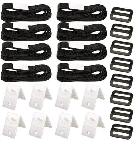 Gettimore Confezione da 8 cinghie con fibbie, chiusure e piastre di corda per piscine gonfiabili, per una costruzione durevole in PVC, sistema di fissaggio sicuro, facile installazione