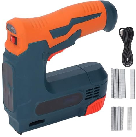 Pistola grapadora eléctrica inalámbrica, grapadora portátil Brad Nailer con 3000 clavos, clavado preciso para tapizar madera, reparación de muebles, entusiastas del bricolaje