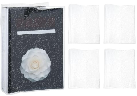 SUPERFINDINGS 5 Copertine Trasparenti In PVC Glitterato Per Libri Formato A5 Per Agende, Quaderni, Album, Diari