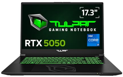 TULPAR A7 V16.2.2 Gaming Laptop | 17,3'' FHD 1920X1080 144Hz IPS LED-Display | Intel Core i7 13700HX | 32 GB RAM | 500 GB SSD | RTX 5050 | Windows 11 Gaming Notebook