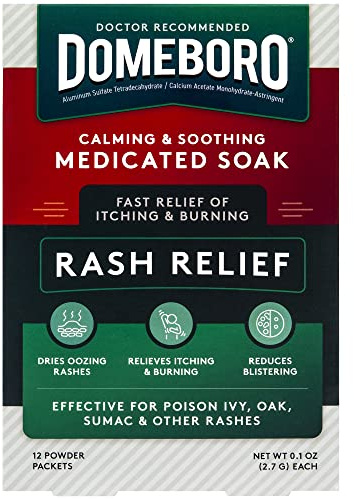 Domeboro Medicated Soak Rash Relief (Burow’s Solution), 12 Count (Pack of 1) - Packaging May Vary