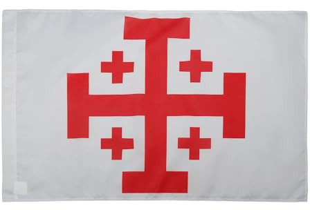 AZ FLAG Bandiera Ordine Santo Sepolcro di Gerusalemme 90x60 cm Asola | Uso interno ed esterno bandiera decorativa cattolica doppie cuciture e bordi rinforzati con guaina per asta poliestere 100D