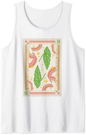 Begonia Maculata Houseplant Illustration Playing Card Design Tank Top