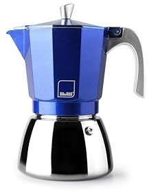 IBILI - Cafetera express Elba Blue, 12 tazas, 600 ml, Aluminio fundido, Base de Acero Inoxidable, Apto para inducción