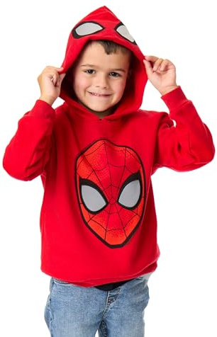 Marvel Spiderman Felpa con Cappuccio per Ragazzi | Felpa con Cappuccio Superhero Graphic per Bambini in Rosso | Regalo di Merchandising di Arte del Personaggio del Fumetto