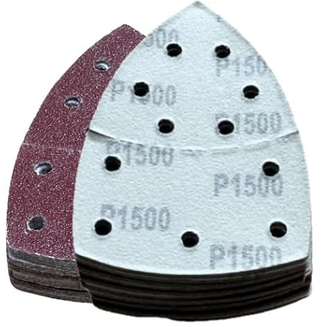 Papel de lija triangular, 60 unidades, grano 1500, 105 x 152, papel de lija para lijadora triangular