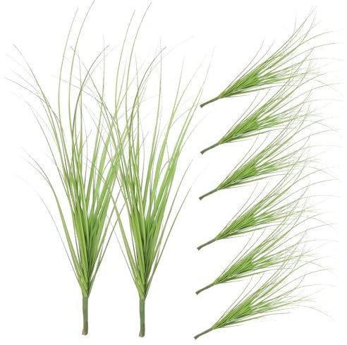 HOMOCONO Artificial Reed Grass Decor 40cm Faux Plant Greenery for Indoor Outdoor Home Office Decoration 8pcs Simulation Grass Fake Plant Bundle