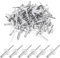 Lot de 60 rivets aveugles en aluminium - Assortiment de rivets pop pour tôle, industrie, travail du bois (4,8 x 12)