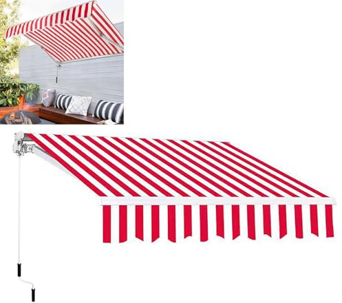 Gelenkarmmarkise Markise 2x1.5m,3x1.5m,3x2m,3x2.5m, Einziehbare Markise mit Handkurbel, Sonnenschutz Wasserdicht Staubdicht Höhenverstellbar, für Deck oder Fensterabdeckung