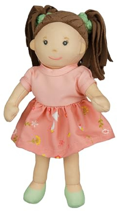 Heless 506 - Stoffpuppe Mädchen Rosa mit niedlichem Kleid zum An- und Ausziehen, ca. 22 cm große Weichpuppe zum Kuscheln, Spielen und Liebhaben