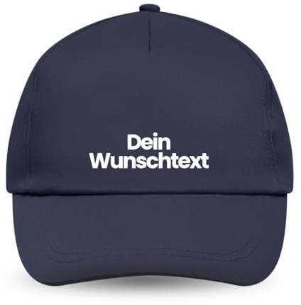 FLOCKex* personalisiertes Cap | Kappe Bedruckt mit Wunschtext vorne & hinten | 100% Baumwolle | One Size mit Klettverschluss | Sonnenschutz & individuelles Design | Cap Navyblau
