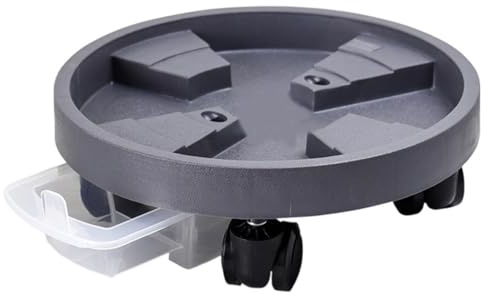 Chariot de fleurs robuste de 30,5 cm avec roulettes et plateau de drainage – Déménagement de pot de fleurs roulant pour une utilisation en intérieur/extérieur – Chariot rond pour une mobilité et un