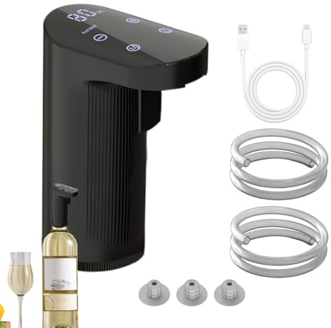 Electric Wine Dekanter 256 G - Digital Display -Flaschenspender, Verstellbare Whisky -Alkoholpumpe, Tragbare Belüftungsweinzubehör Für Enthusiast Männer Frauen Mama Papa Mann Mann Küchendressspeak Ges