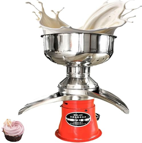 Professional Milk Separator Machine, 50L/H Centrifugal Cream Separator, Stainless Steel Milk Skimmer, 9500RPM High Speed, 5L Bowl for Home Farm & Dairy Processing