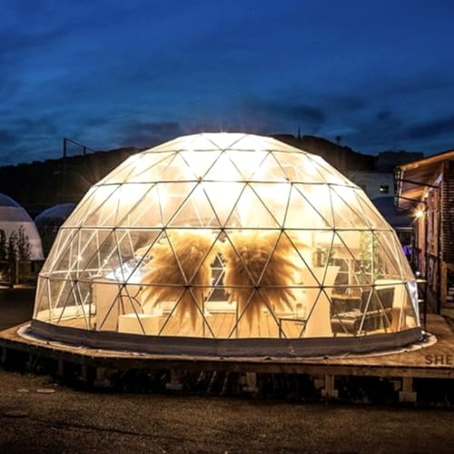 Garden Dome House with TPU Cover, Outdoor Weatherproof Dome Tent Instant Iglu-Zelt Bubble House Dome with Door and Window