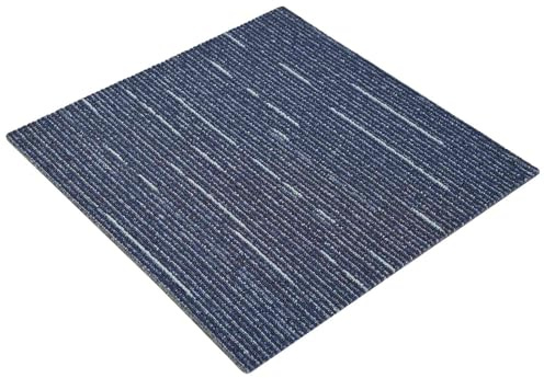 vidaXL Teppichfliese Gestreift Blau 50 x 50 cm 20 stk. PP und Bitumen