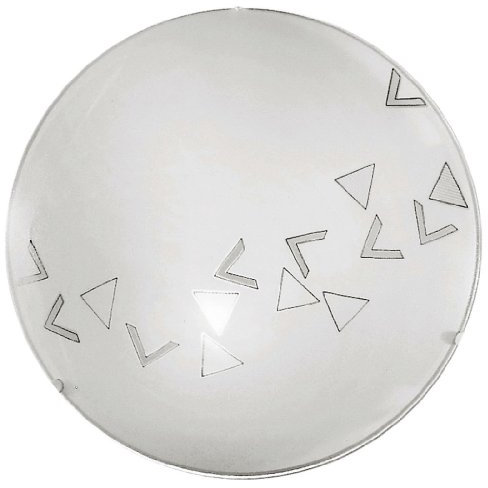 Eglo Lampada da soffitto Mars, applique a 1 luce, lampada da soffitto in acciaio, colore bianco, vetro satinato bianco con motivo a triangoli, attacco E27