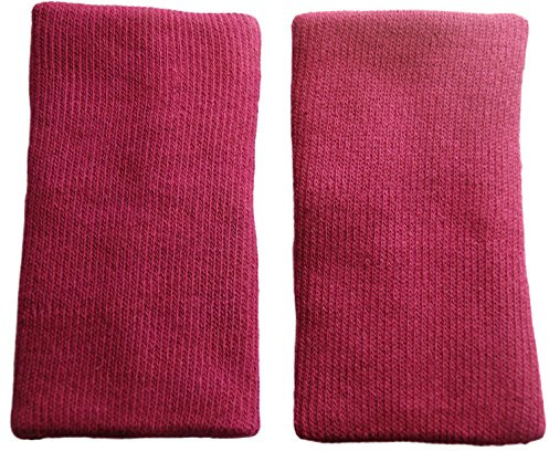 KneeBees Soft Protective Cotton Knee Pads for Babies & Kids - Crawling & Walking Knee Sleeves, Cotton Fabric & Stretch Fit - Toddler Knee Sleeves Safety for Indoor & Outdoor Play (Dark Red, 2y to 8y)
