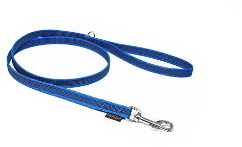 Mystique Gummierte Leine 12mm mit Handschlaufe Standard Karabiner Blau 1,2m