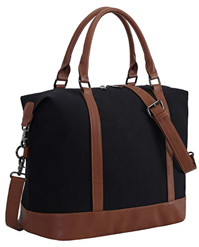 Bluboon Travel Tote Bags with Zipper Ladies Canvas Bag Weekender Overnight Bag for Women Carry on Duffel Bag Trolley Sleeve
