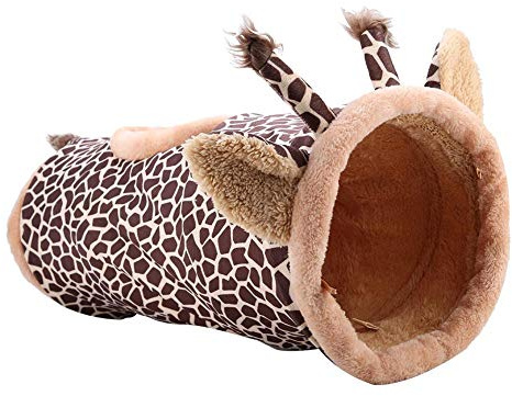 Kattleksak Kattunnel Kattleksak Fällbar Rascheltunnel Leketunnel Kattunnel för små, medelstora och stora katter Hundkanin, ø 24 cm / 70 cm (giraff)